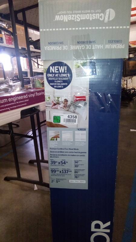 lot 4358 image: Premium Cordless Faux Wood Blinds