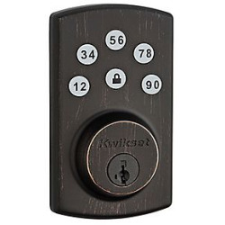lot 4374 image: Kwikset 907 Powerbolt 2.0 Electronic Deadbolt featuring SmartKey in Venetian Bronze