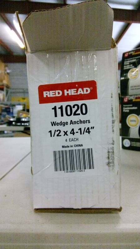 lot 4376 image: Red head wedge anchors box of 4
