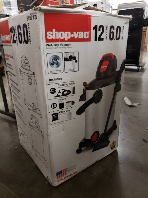 lot 4402 image: Shopvac Wet Dry Vacuum 12 Gal 6hp