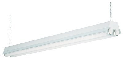lot 4407 image: Lithonia Lighting 1233 RE 2-Light T8 Fluorescent Residential Shop Light, White, White