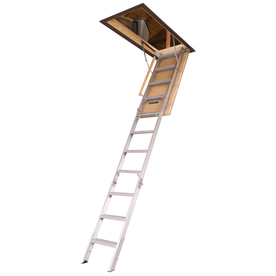 lot 4425 image: Louisville Elite 7.67-ft to 10.25-ft Type IAA Aluminum Attic Ladder