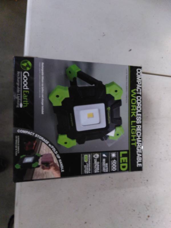 good earth rechargeable work light