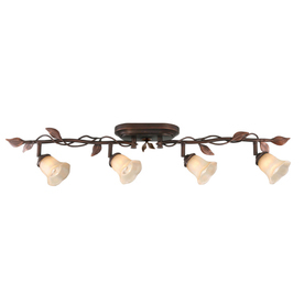 lot 4447 image: 4-light 36.2-in Oil-rubbed Bronze Dimmable Flush-mount Fixed Track Light Kit