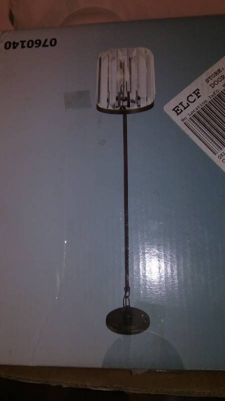 lot 4452 image: 7.5 In Bronze Finish Mini Crystal Pendant Ceiling Mounted Indoor Electric Lamp