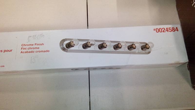 lot 4456 image: Project Source 6 Light Chrome Vanity Light Traditional Style Decor-fv05-008