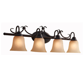 lot 4458 image: 4-light Bronze Vanity Light Home Bathroom Lighting Transitional Hardwired Metal