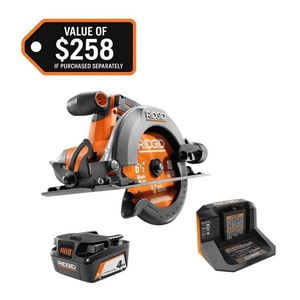 lot 4253038 image: 18V Cordless 6-12-in. Circular Saw Kit with 4.0 Ah Battery and Charger MSRP $159