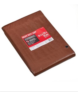 lot 4253099 image: Everbilt16 ft. x 20 ft. Brown and Silver Heavy Duty Tarp MSRP $49.98