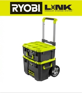 lot 4253103 image: RYOBI22.2 in. LINK Rolling Tool Box with LINK Medium Tool Box MSRP $154.96 DAMAGED (See Pictures and Description)