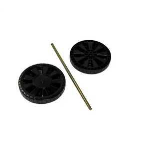 lot 4253104 image: ToterReplacement Wheel Kit for 96 Gallon Two Wheel Trash Can MSRP $36.03