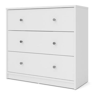 lot 4253156 image: Tvilum Studio 3 Drawer Dresser for Adults, White MSRP $72.00