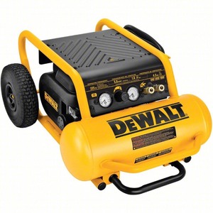 lot 4253159 image: DEWALT Portable Air Compressor Oil Free, 4.5 gal, Hot Dog, 1.6 hp, 5 cfm  90 psi, 120V AC, 15 A MSRP $399.00