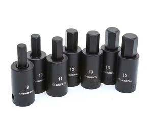 lot 42530187 image: Husky12 in. Drive Hex Bit Impact Socket Set MM (7-Piece) MSRP $36.97