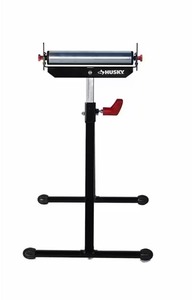 lot 42530197 image: HUSKY 28 in. to 43 in. Stationary Steel Roller Stand with Edge Guide MSRP $39.98