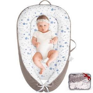lot 1220 image: HKAI Baby Lounger �� Soft Cotton Infant Floor Seat for Newborn to 24 Months, Portable Travel-Friendly Pillow for Boys & Girls