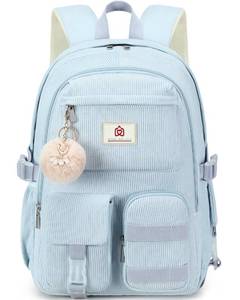 lot 1238 image: Hidds School Backpack for Teens Girls Women 15.6 Inch Laptop College Backpacks Corduroy Kids Bookbag Students Travel Daypack Womens (Blue)