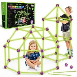 lot 1268 image: Glow In The Dark Fort Building Kit for Kids,STEM Construction Toys, Educational Gift for 4 5 6 7 8 9 10 11 12 Years Old Boys and Girls,Ultimate Creative Set for Indoor & Outdoors Activity,140 Pcs