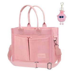 lot 2001 image: Gosect Canvas Tote Bag for Women With Pockets,Large Work Tote Bags Womens, Laptop Crossbody Purses Everything Everyday Bag Handbags lunch bag for Travel Work (Pink)