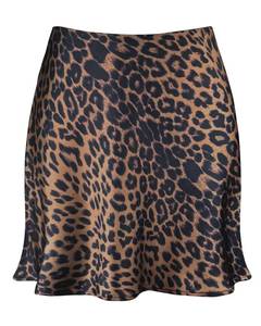 lot 2014 image: Womens Satin Mini Skirt Leopard Print High Waist Elastic Y2k Cute Silk Short Skirts for Women L