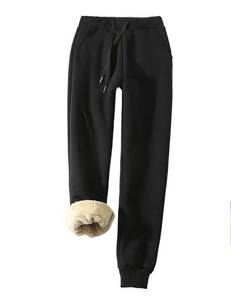 lot 2016 image: Yeokou Womens Warm Sherpa Lined Athletic Sweatpants Jogger Fleece Pants (X-Large, Black)