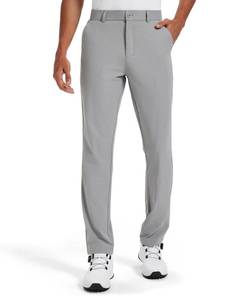 lot 2018 image: Mens Stretch Travel Pants 34 - Dress & Golf Trousers for Business Casual  Quick-Dry, Lightweight Comfort Fit with Pockets Light Grey, 34W x 34L