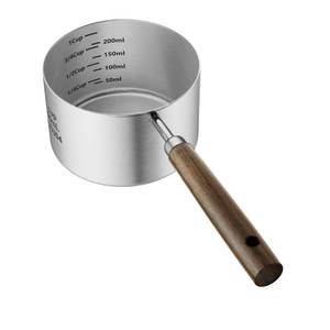 lot 2029 image: Jsnyelog Dog-Cat Food Scoop 1 Cup, 304 Stainless Steel Measuring Cup with Long Wooden Handle, Pet Food Scoop for Rabbit, Easy to Clean Precise Scale