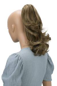 lot 2036 image: CAISHA 14 Wavy Clip On Ponytail With Butterfly Clip Hairpiece Heat-resistant Synthetic Fibres Brown Blond Mix H60