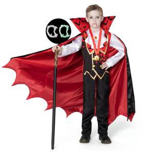 lot 2041 image: Spooktacular Creations Child Vampire Costume for Boy, Scary Halloween Red Vampire Costume for Kids Dress Up (Large(10-12yr))