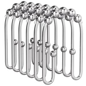 lot 2046 image: AmazerBath Shower Curtain Hooks Chrome Metal Shower Curtain Rings Rust Proof, Double Sided Shower Curtain Hooks for Shower Curtain Liner Smooth Shower Hooks Rings for Bathroom, Shower Rod Hook 12Pcs