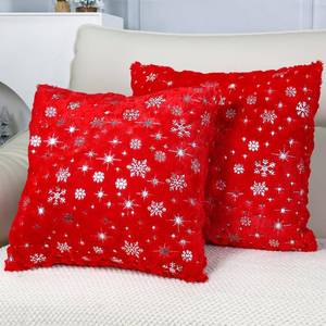 lot 2063 image: TOYPOPOR Snowflakes Glitter Printed Christmas Pillow Covers 18 x 18 Set of 2