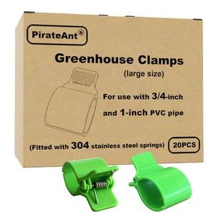 lot 2077 image: Greenhouse Clamps for34-1 Inch PVC Pipe, Greenhouse Hoops,Support Frame, Grow Tunnel,Plant Support Garden Stakes.For Fixing Plant Cover, Garden Plastic Sheeting, Film Row Cover, Net.