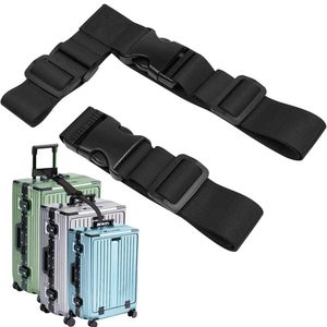 lot 2084 image: 2 Pack Luggage Straps for Suitcases, Luggage Straps to Connect Two Suitcases, Adjustable T-Type and Normal Suitcase Straps for Connect 3 Luggage Together (Black)