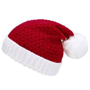 lot 2085 image: Christmas Beanie Hat Santa Hat Winter Warm Cable Knit Slouchy Hat Skull Cap for Adult Women Men Xmas Holiday Party Red