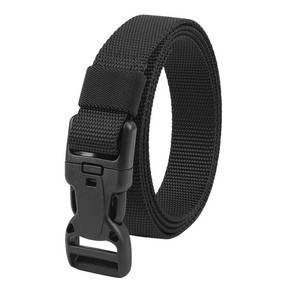 lot 2088 image: OAZSE 1 Wide Nylon Web Belts for Men Quick Release Plastic Buckle Webbing Belt Black Color 55 Long
