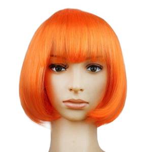 lot 2098 image: BinaryABC Halloween Bob Wigs,Cosplay Wigs,for Halloween Costume Dress up Party Decorations Supplies (Orange)