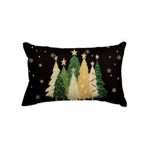 lot 2120 image: AVOIN colorlife Christmas Trees Star Black Throw Pillow Cover, 12 x 20 Inch Snowflake Seasonal Winter Holiday Cushion Case Decoration for Sofa Couch