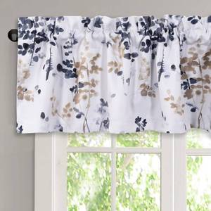lot 2133 image: H.VERSAILTEX Valance for Kitchen WindowsBathroomLiving RoomBedroom Blackout Window Valance Thermal Insulated Rod Pocket Valance Curtains, 52 W x 18 L, 2 Panels, Bluestone and Taupe