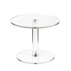 lot 2135 image: WILLSIN Acrylic Cake Stand, Round Cake Stands for Dessert Table, Clear Cupcake Stand for Birthday Party, Pastry Candy Pizza Display Riser for Wedding Event (Small)