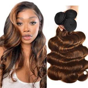 lot 2460 image: Condescension Human Hair Bundles 20 22 24 Inch Chocolate Brown P430 Body Wave Bundles Human Hair 100% Unprocessed Soft Sewn In Hair with Double Weft for Black Women