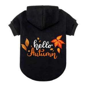 lot 2486 image: EXPAWLORER Fall Dog Hoodie-Soft and Warm Dog Sweaters, Pet Clothes Autumn Winter Coat Sweatshirt with Autumn Maple Leaf Theme Print for Puppy,Cat, Small Medium Large Dogs