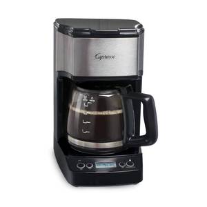 lot 3045 image: Capresso 5-Cup Mini Drip Coffee Maker, Black and Stainless Steel