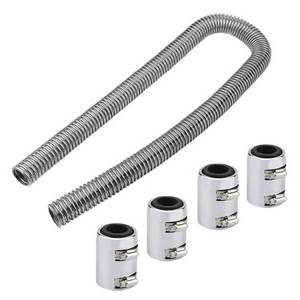 lot 3047 image: BLACKHORSE-RACING 48 Stainless Steel Radiator Flexible Coolant Water Hose Kit With Caps Universal
