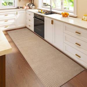 lot 3066 image: YDKGL 2x6 ft Boho Kitchen Runner Rugs Mat Non Slip Woven Runners for Hallways Washable, Soft Long Entryway Laundry Hall Floor Runner Carpet for Indoor Backdoor Bedroom Kitchen Living Room, Brown