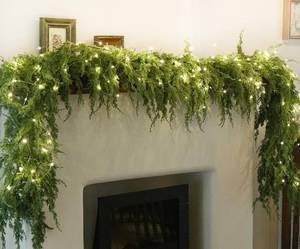 lot 3069 image: MISSPIN 6ft Christmas Garland with Lights, Real Touch Cedar Pine Garland, Green Artificial Greenery Garland for Table, Mantle, Wall, Indoor, Outdoor Christmas Decorations