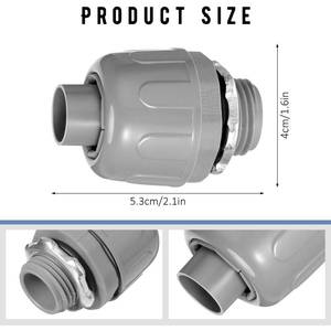 lot 3083 image: 12 Inch Liquid Tight Connector PVC Electrical Conduit Fittings Straight 180 Degree Flexible Conduit Connector for Home Kitchen Bathroom Tube Tool Supplies (30 Pcs)