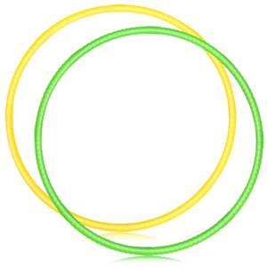 lot 3088 image: Soulchen 2 Pcs Toy Hoop Exercise Hoop Detachable Adjustable Plastic Hoops Playground Equipment for School Colored Hoops Circles Exercise Ring for Teens Dog Agility Equipment(Yellow and Green)