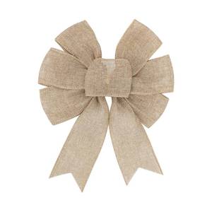 lot 4290 image: Burlap Wreath Rustic Jute Bow Christmas Tree Topper Ornament for Birthday Wedding Holiday Party Decorations