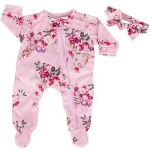 lot 4291 image: Aori Lifelike Reborn Baby Dolls Clothes 20 inch Purple Clothing Floral Jumpsuits Set for 17-20 Inch Newborn Girl Doll