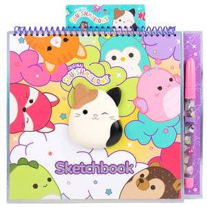 lot 4295 image: Original Squishmallows Sketchbook, Over 20 Stationery Supplies, Features Squishmallows Scrapbook Stickers, Cam The Cat Fidget Toy, Drawing Paper, Great Kids Craft, Coloring Books for Kids Ages 4-8